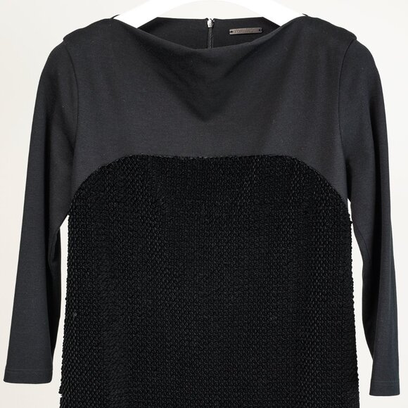 Annette Gortz AW/14 Siri Black Velvet-Sequin 3/4 Sleeve Dress - Picture 4 of 11